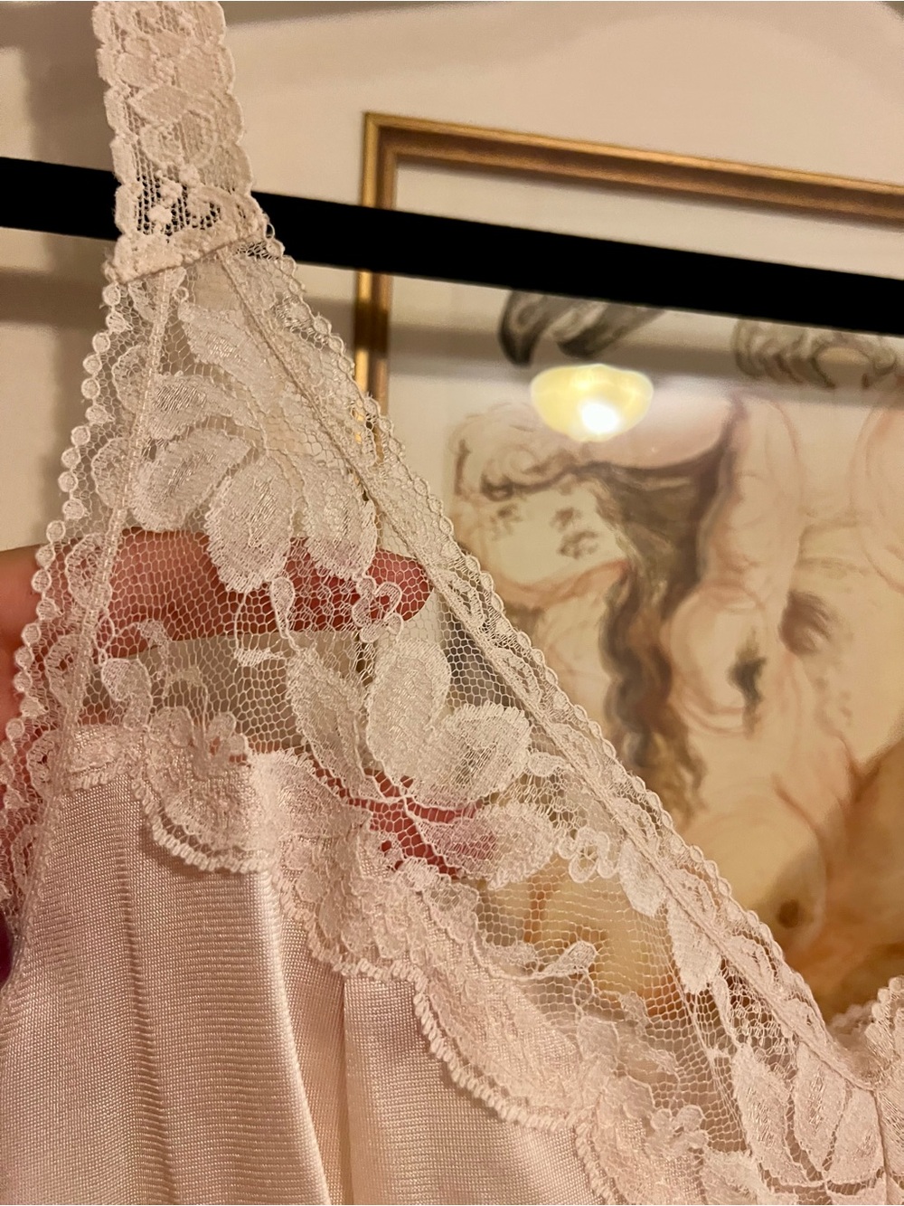 Vintage Cream Lace Trim Slip - Picture 2 of 3